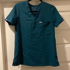 Figs scrub top in a beautiful deep teal shade